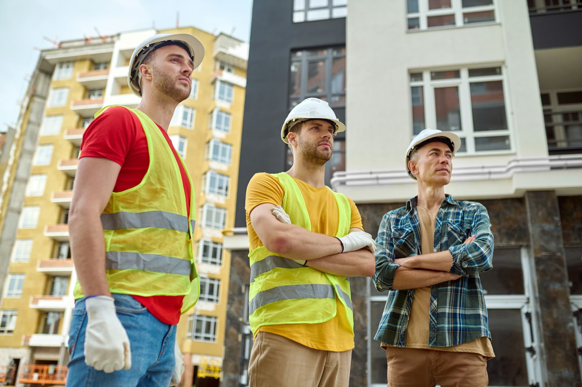 Professional builder at work in the UK