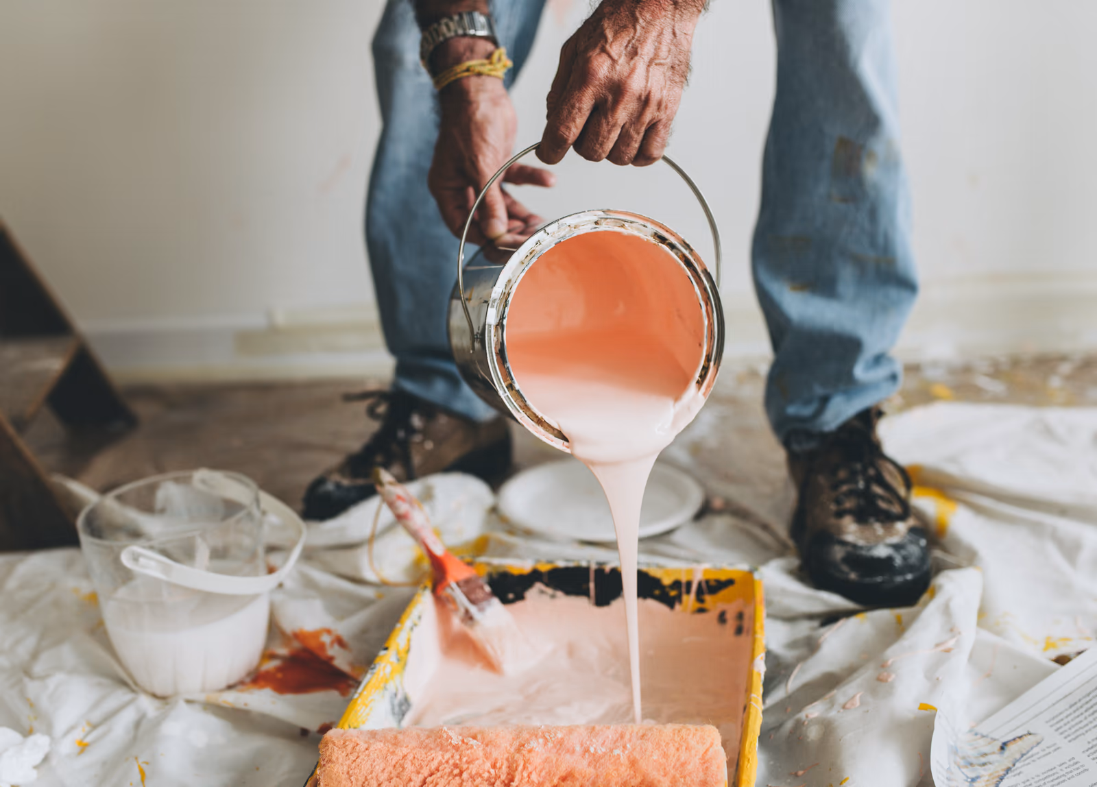 Painter completing finishing touches